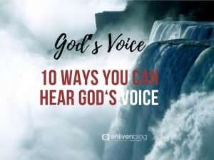 God's Voice, 10 ways you can hear God's voice, text on image of waterfall
