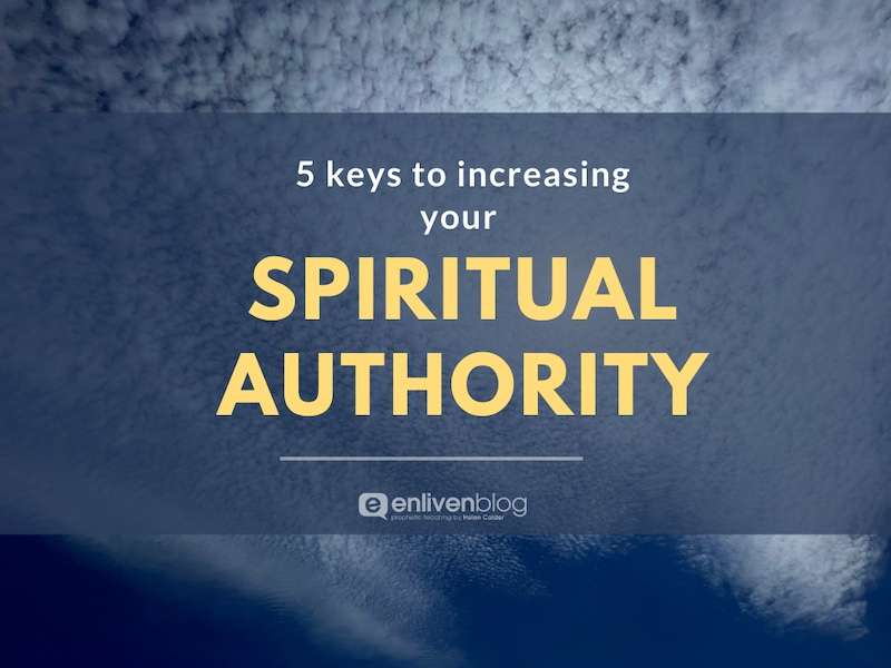 "5 keys to increasing your prophetic authority" text on image of sky with clouds