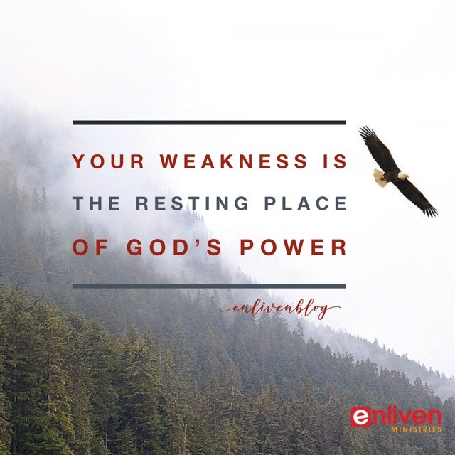 Your Weakness is the Resting Place of God's Power. Eagle flying, mountain
