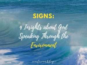 "Signs: 9 insights about God speaking through the environment" on image of waves