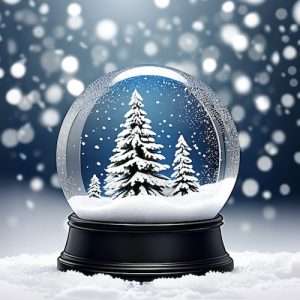 A snow globe sitting in the snow